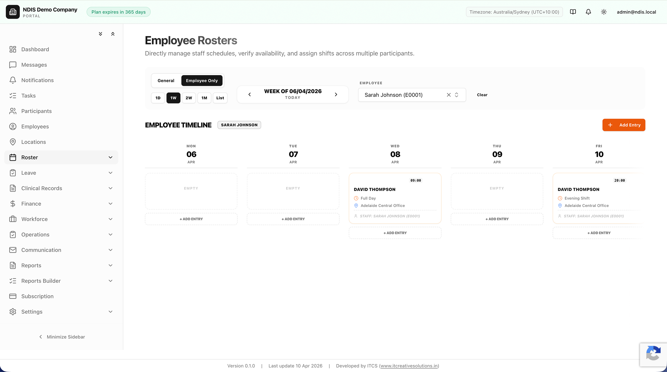 Employee Roster View