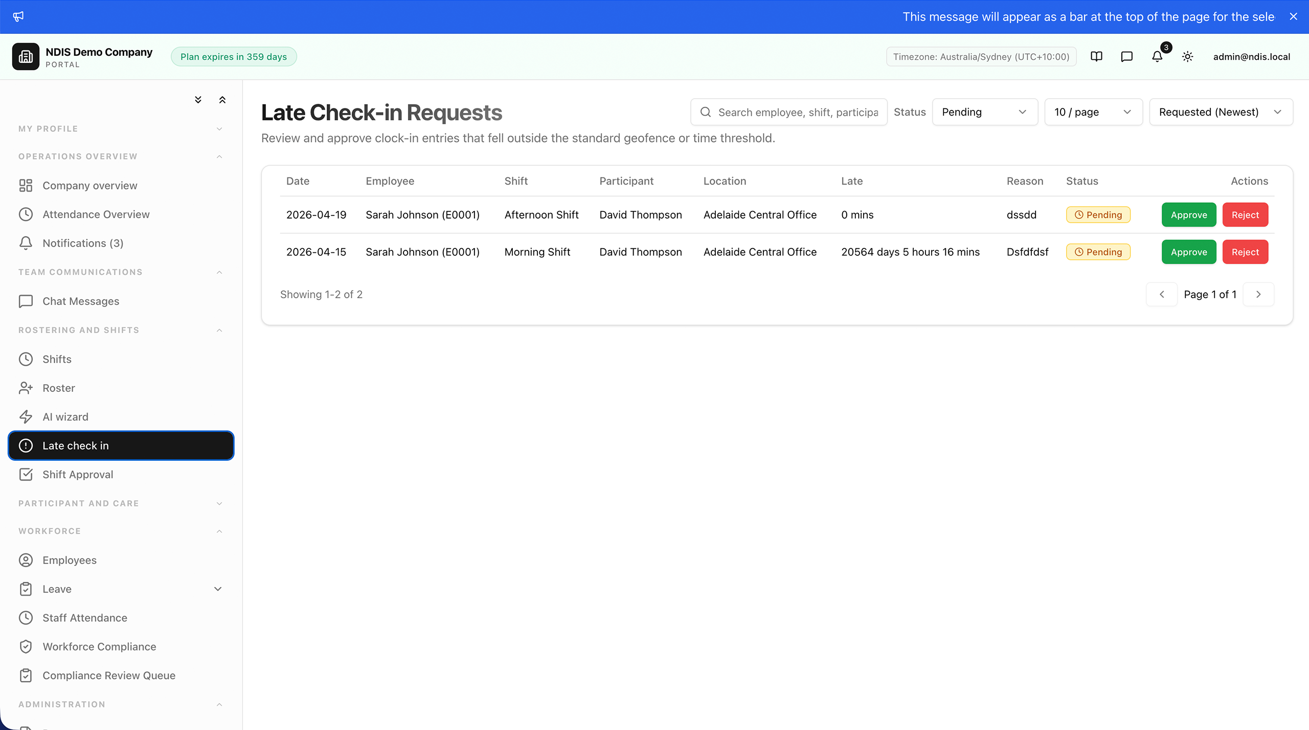 Late Check-in & Alert System